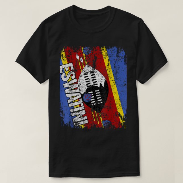 ESWATINI Flag Vintage Distressed SWAZILAND ESWATIN T-Shirt (Design Front)