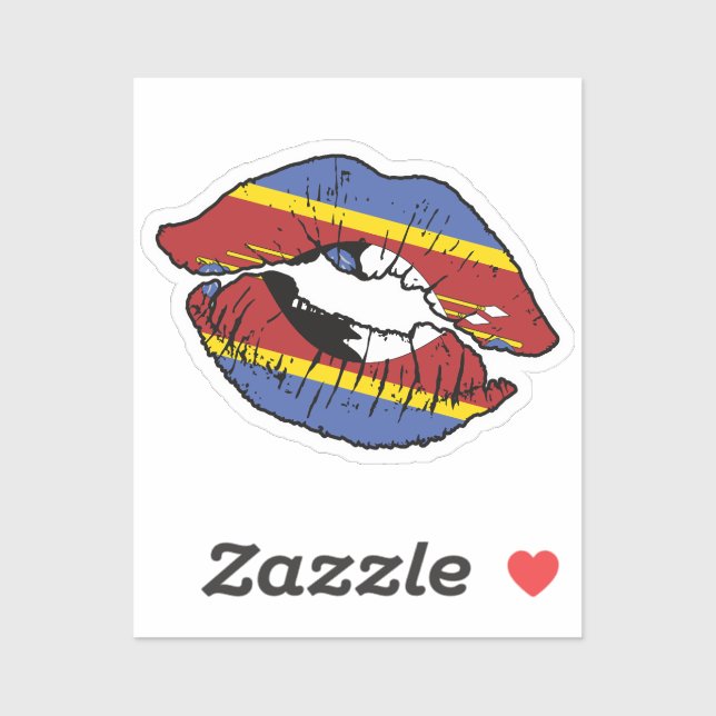 Eswatini Liswati Lipstick Love Flag (Sheet)