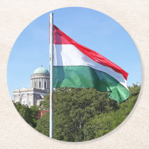 Esztergom Basilica and Hungarian flag Coaster