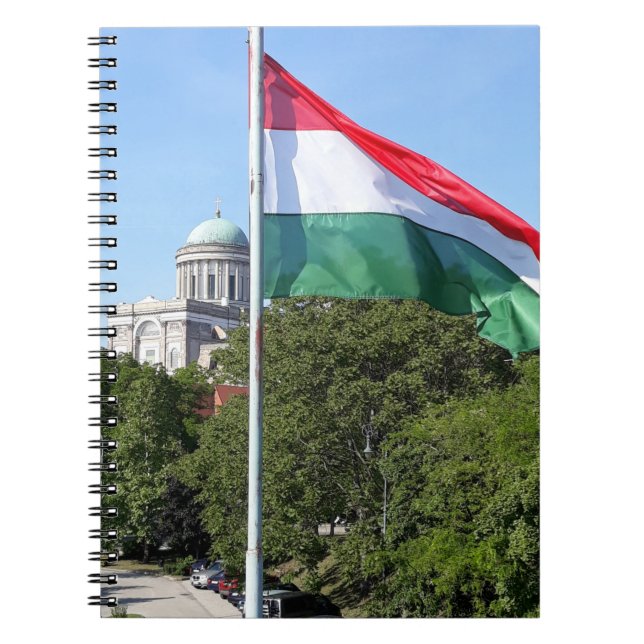 Esztergom Basilica and Hungarian Flag Notebook (Front)