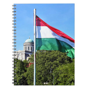 Esztergom Basilica and Hungarian Flag Notebook