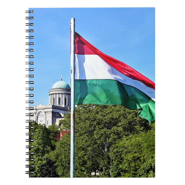 Esztergom Basilica and Hungarian Flag Notebook (Front)