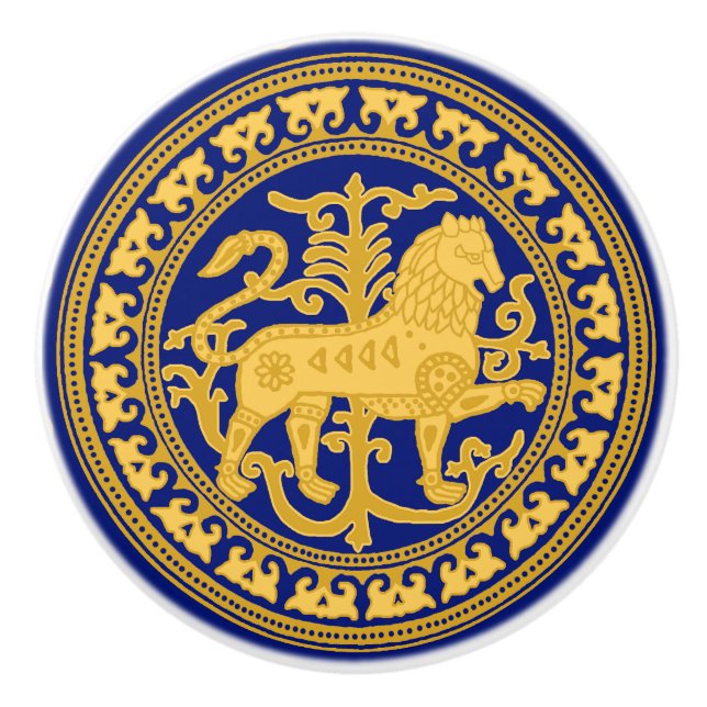 Esztergom Lion Ceramic Knob (Front)