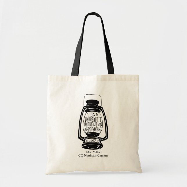 Et Lux In Tenebris John 1 Latin Verse Tote Bag (Front)