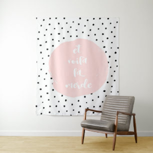 Et Voila la merde Typography Polka Dot Dots Dance Tapestry