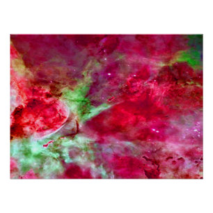 Eta Carinae Nebula Enhanced Red Poster