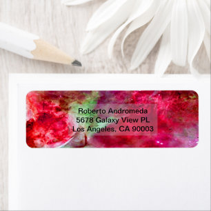 Eta Carinae Nebula Enhanced Red Return Address Label