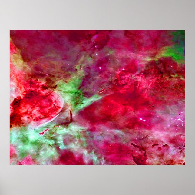 Eta Carinae Nebula Enhanced Red Value Poster (Front)
