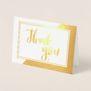 etallic Gold Foil "Thank You" Baptism Card