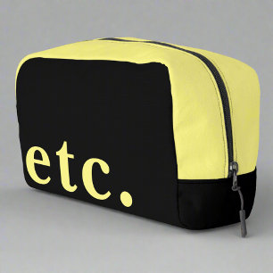 etc. Stylish Black & Yellow Bold Typography Travel Dopp Kit