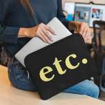 etc. Trendy Black & Yellow Bold Typography  Laptop Sleeve<br><div class="desc">The etc. Trendy Black & Yellow Bold Typography Laptop Sleeve combines style and functionality. With its striking black and yellow design featuring bold typography, this sleeve not only protects your laptop but also adds a modern touch to your tech accessories. Ideal for keeping your laptop safe and stylish during travel...</div>