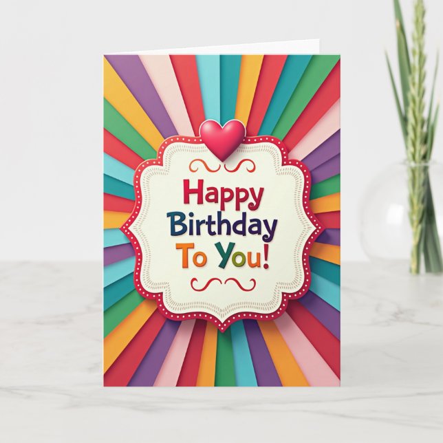 Etched Banner Birthday Card (Front)