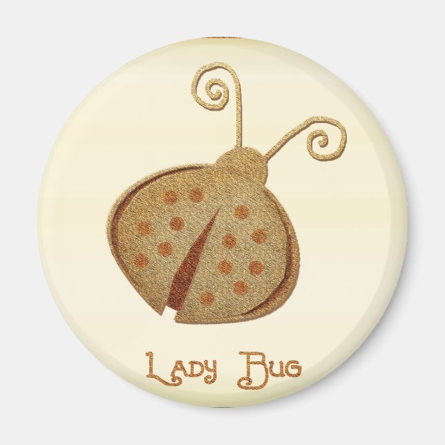 Etched Copper Lady Bug Magnet (Front)