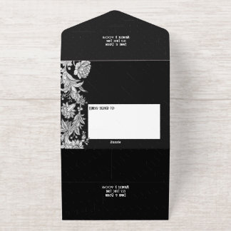 Etched floral All in One Wedding Invite