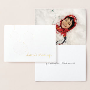 Etched Gold Foil Christmas Ornaments Holiday Card