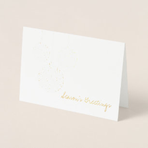 Etched Gold Foil Christmas Ornaments Holiday Card