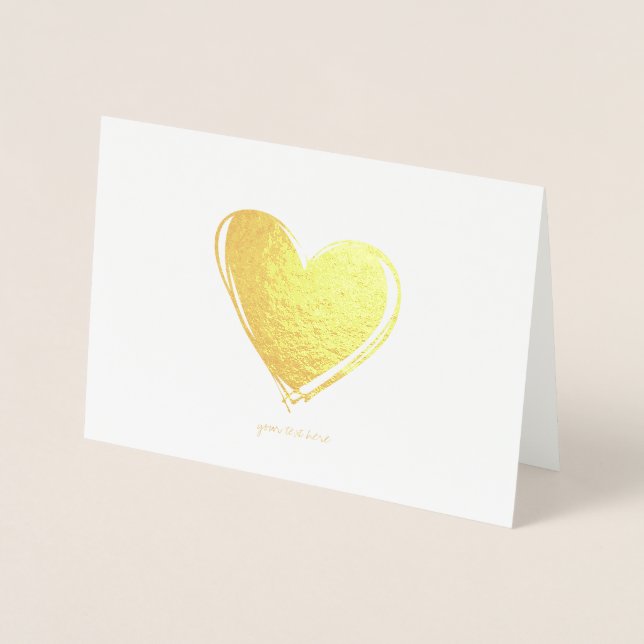 Etched Gold Foil Heart Greeting Cards (Front)