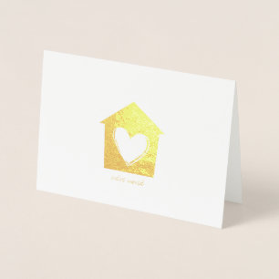 Etched Gold Foil Heart House Greeting Cards