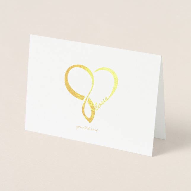 Etched Gold Foil Infinity LOVE Greeting Cards (Front)
