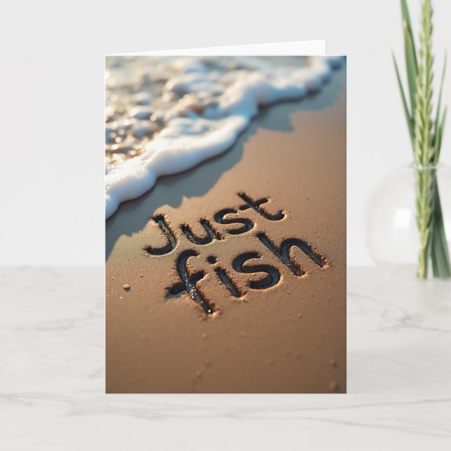 Etched Just Fish Fathers Day Card (Front)
