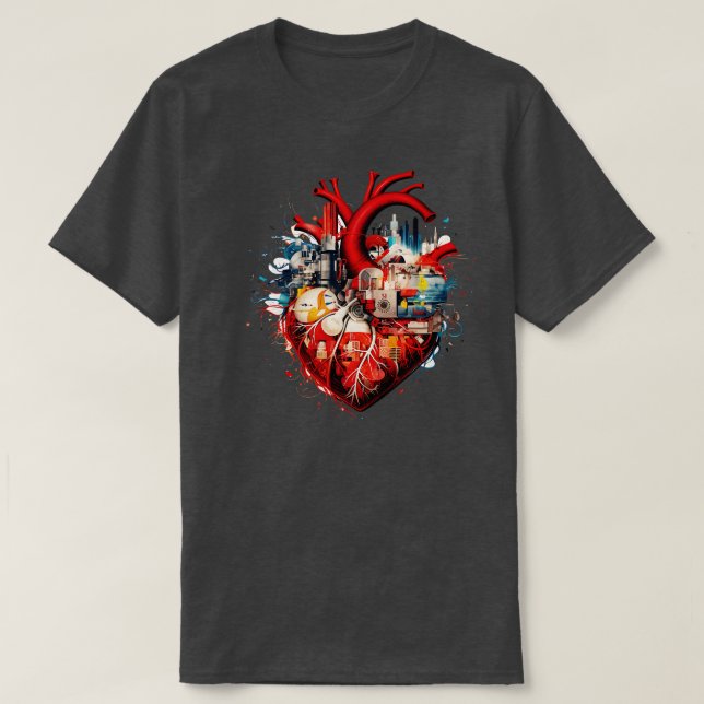 etched onto a heart TShirt (Design Front)