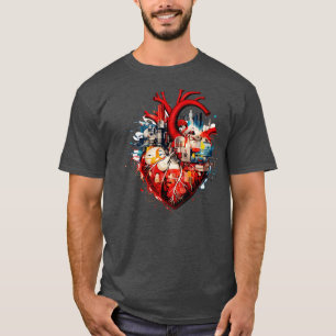 etched onto a heart TShirt
