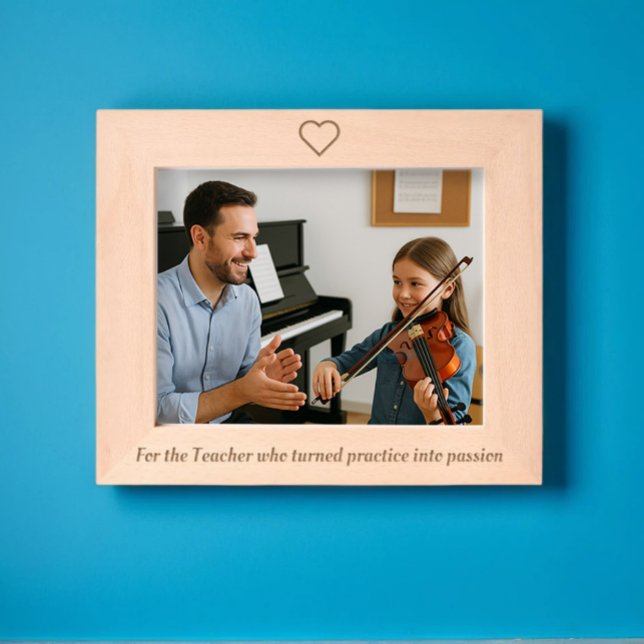 Etched Wooden Photo Frame – “For the Teacher" (Creator Uploaded)