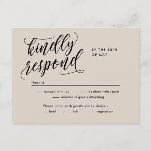 Eternal Bliss Editable Colour RSVP Reply Card