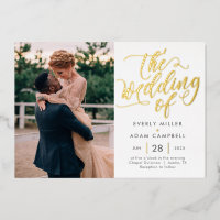 Eternal Bliss Real Foil Photo Wedding Invitation F