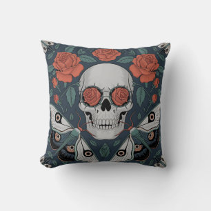 Eternal Bloom: A Dance of Life and Death Cushion