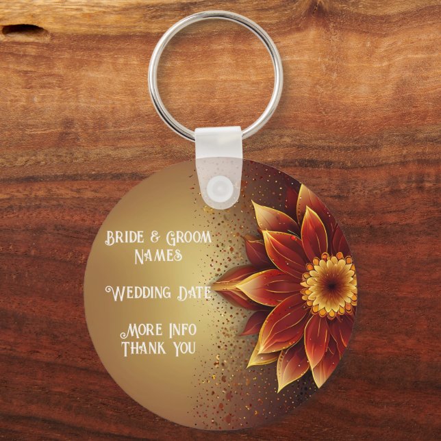 Eternal Bloom: A Timeless Celebration of Love Key Ring (Front)