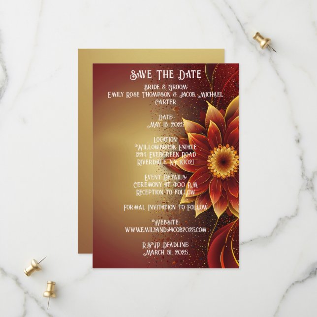 Eternal Bloom A Timeless Celebration of Love Save The Date (Front/Back In Situ)