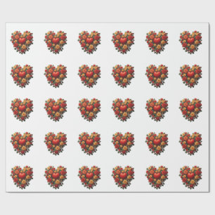 Eternal Bloom Rose Heart Wrapping Paper