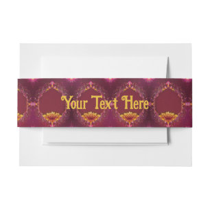 "Eternal Blossoms: A Celebration of Love" Wedding Invitation Belly Band