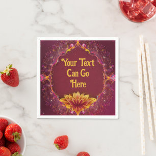 "Eternal Blossoms: A Celebration of Love" Wedding  Napkin