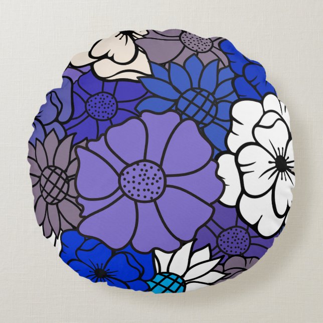 Eternal Blossoms Round Pillow (Front)
