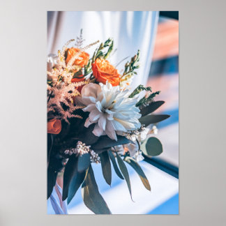 Eternal Blossoms: Wedding Bouquet in a Garden Poster