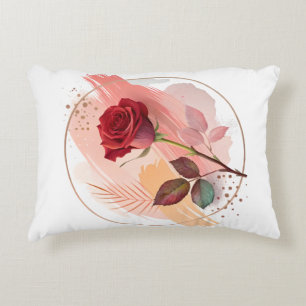 Eternal Blush: A Modern Rose in Abstract Harmony Decorative Cushion