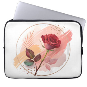 Eternal Blush: A Modern Rose in Abstract Harmony Laptop Sleeve