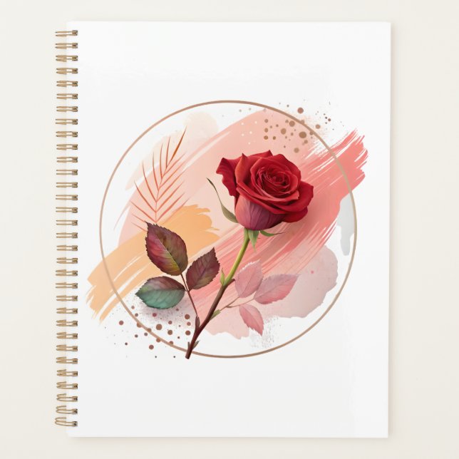 Eternal Blush: A Modern Rose in Abstract Harmony Planner (Front)