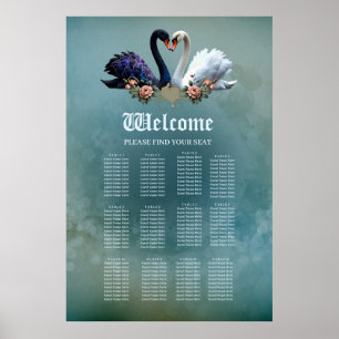 Eternal Bond, Black and White Swans in Love. Poster