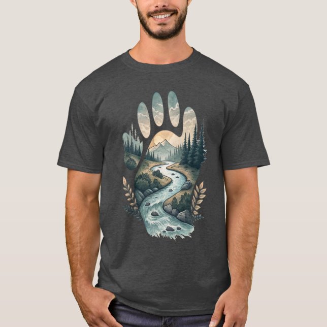 Eternal Bond: Hand to Paw River Connection T-Shirt (Front)