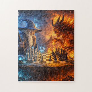 Eternal Checkmate: Wizard vs Demon Chess Duel Jigsaw Puzzle
