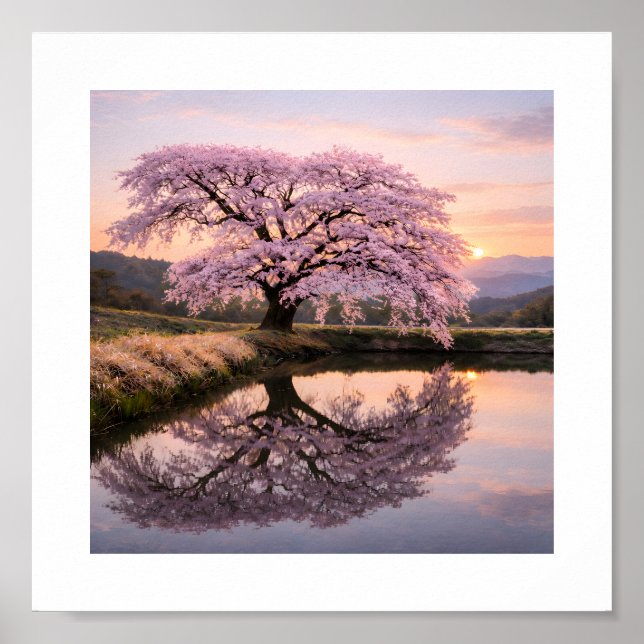 Eternal Cherry Blossom Reflection –  Art Print (Front)