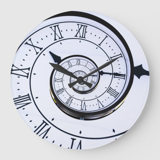 Eternal Clocks, White Spiral Roman Large Clock (Front)