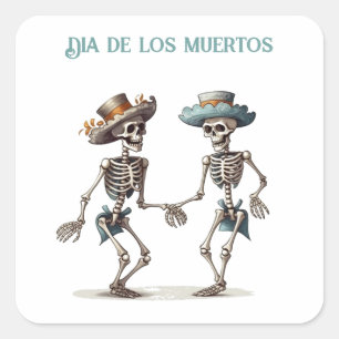 Eternal Dance Dia de los Muertos Calaveras Square Sticker