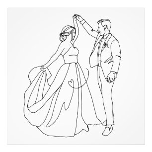 Eternal Dance – Minimalist Wedding Line Art Photo Print