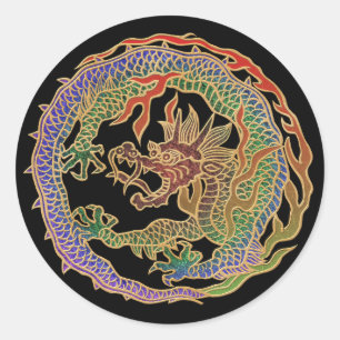 Eternal Dragon Circle Classic Round Sticker