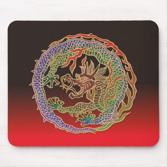 Eternal Dragon Circle Mouse Pad (Front)