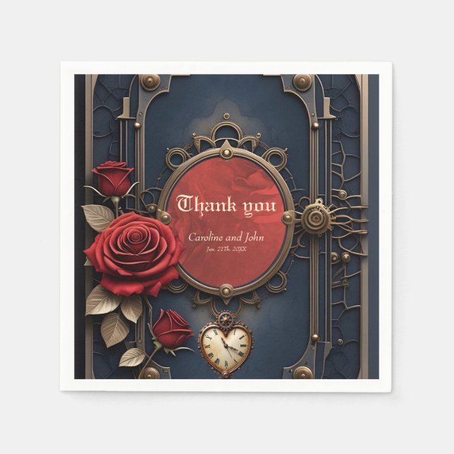 Eternal Elegance – Clockwork Heart. Napkin (Front)